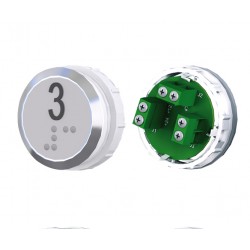 TOPAZ Button HR white stainless steel with screw terminal 3 - OCTÉ