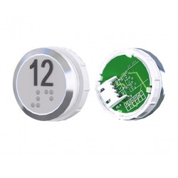 TOPAZ Button HR white stainless steel with JST connector 12 - OCTÉ