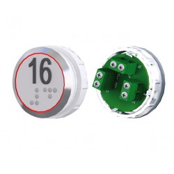 TOPAZ Bouton HR rouge inox à VIS  16 - OCTÉ