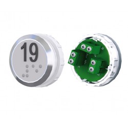 TOPAZ Button HR white stainless steel with screw terminal 19 - OCTÉ