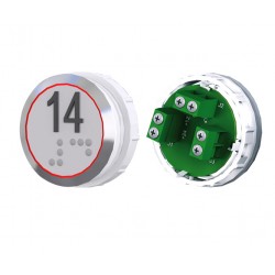 TOPAZ Bouton HR rouge inox à VIS  14 - OCTÉ