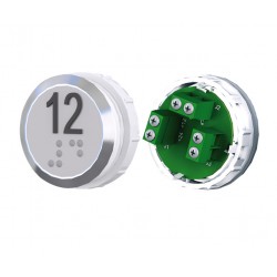 TOPAZ Button HR white stainless steel with screw terminal 12 - OCTÉ