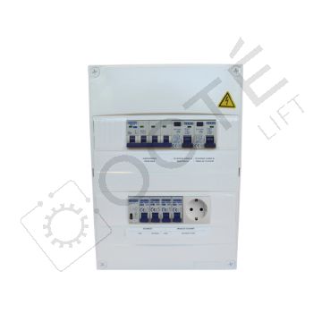 Coffret d'alimentation machinerie disjoncteur tétrapolaire C10A prise type F