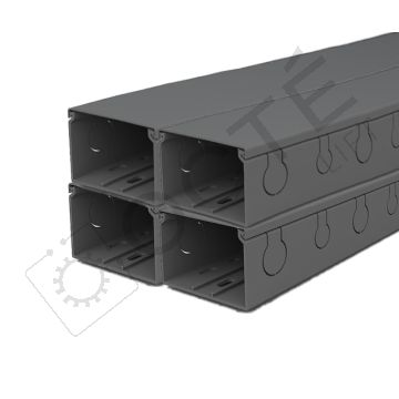 Goulotte pré-perforée l 75 mm H 50 mm couleur gris foncé (lot : x4)