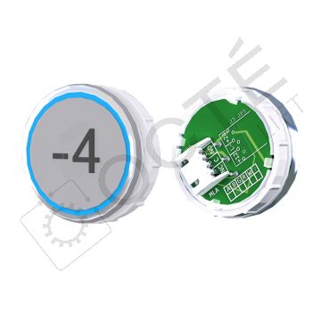 Bouton VENUS XL Braille Col. Inox fond gris JST bleu -4