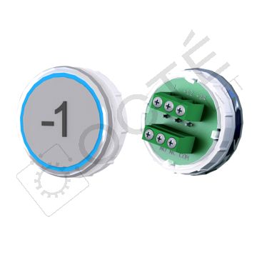 Bouton VENUS XL Braille Col. Inox fond gris Vis (1 ct) bleu -1