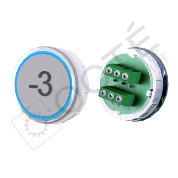 Bouton VENUS XL Braille Col. Inox fond gris Vis (1 ct) bleu -3