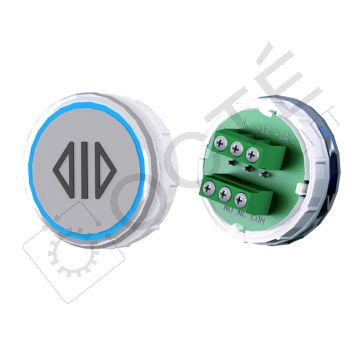 Bouton VENUS XL S. Braille Col. Inox fond gris Vis (1 ct) bleu OUVERTURE