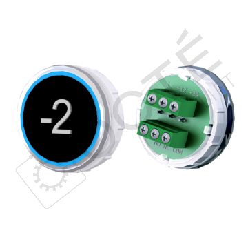 Bouton VENUS XL Braille Col. Inox fond noir Vis (1 ct) bleu -2