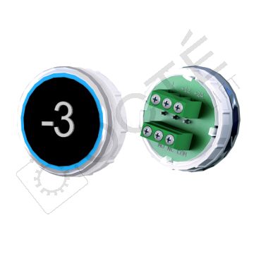 Bouton VENUS XL Braille Col. Inox fond noir Vis (1 ct) bleu -3