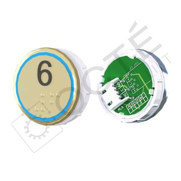 Bouton VENUS XL Braille Col. et fond ton or JST bleu 6