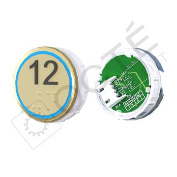 Bouton VENUS XL Braille Col. et fond ton or JST bleu 12