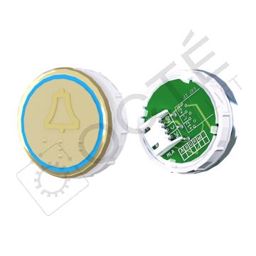 Bouton VENUS XL S. Braille Col. et fond ton or JST bleu ALARME