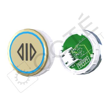 Bouton VENUS XL S. Braille Col. et fond ton or JST bleu OUVERTURE