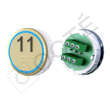 Bouton VENUS XL Braille Col. et fond ton or Vis (1 ct) bleu 11