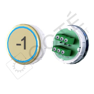 Bouton VENUS XL Braille Col. et fond ton or Vis (1 ct) bleu -1