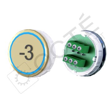 Bouton VENUS XL Braille Col. et fond ton or Vis (1 ct) bleu -3