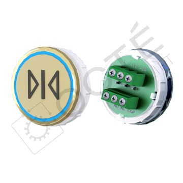 Bouton VENUS XL S. Braille Col. et fond ton or Vis (1 ct) bleu FERMETURE