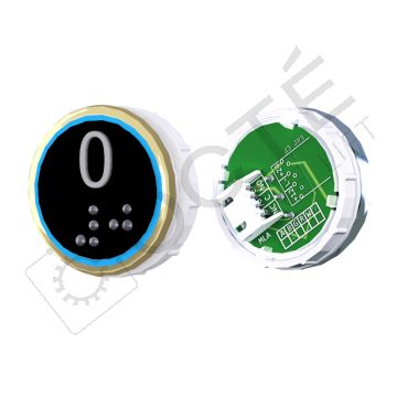 Bouton VENUS XL Braille Col. ton or fond noir JST bleu 0