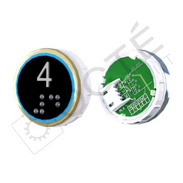 Bouton VENUS XL Braille Col. ton or fond noir JST bleu 4