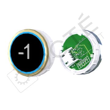 Bouton VENUS XL Braille Col. ton or fond noir JST bleu -1