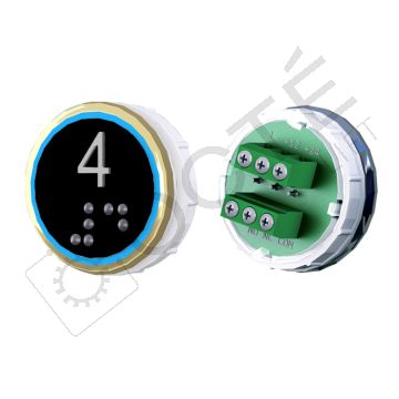 Bouton VENUS XL Braille Col. ton or fond noir Vis (1 ct) bleu 4