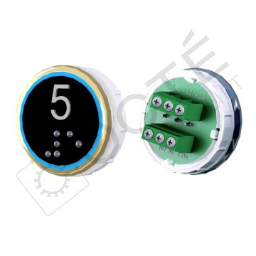 Bouton VENUS XL Braille Col. ton or fond noir Vis (1 ct) bleu 5