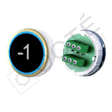 Bouton VENUS XL Braille Col. ton or fond noir Vis (1 ct) bleu -1