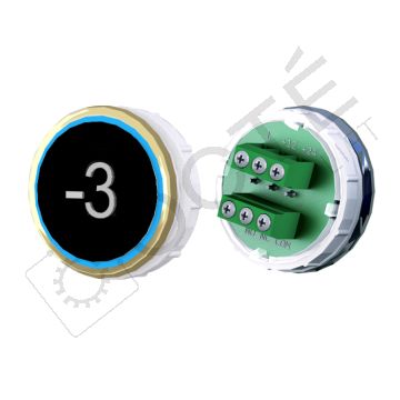 Bouton VENUS XL Braille Col. ton or fond noir Vis (1 ct) bleu -3