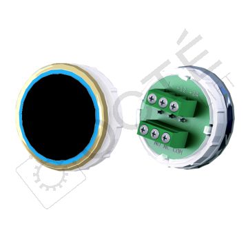 Bouton VENUS XL S. Braille Col. ton or fond noir Vis (1 ct) bleu NEUTRE