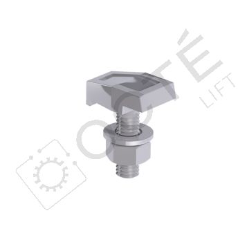 T-clips N°2 M12 raw steel with nut (x40)