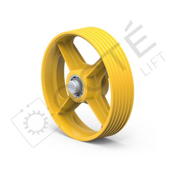 Divertor pulley for keeper plates Ø320 6xØ08 P=17 axle Ø55 O=141 EE=123 S=000