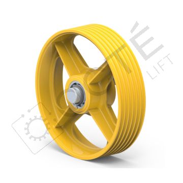 Divertor pulley for keeper plates Ø400 4xØ10 P=17 axle Ø50 O=146 EE=120 S=000