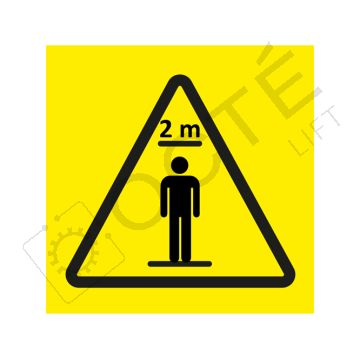 Panonceau - position dans le volume de sécurité - debout (2 m)