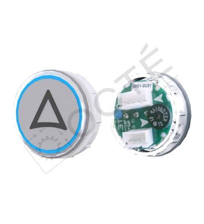 Bouton VENUS XL S. Braille Col. Inox fond gris BUS bleu FLECHE