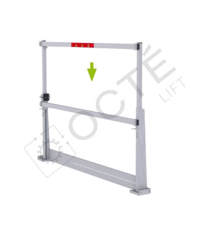 Balustrade toit de cabine r&eacute;tractable h 1100 mm EN 81-20